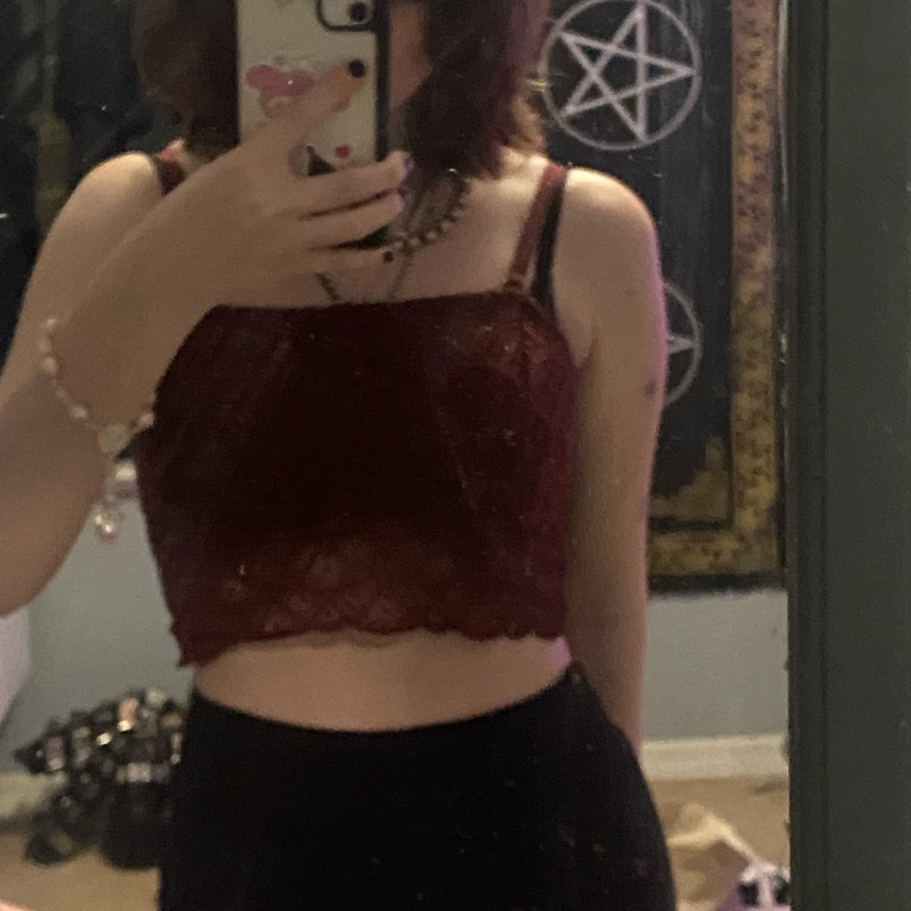burgundy tank